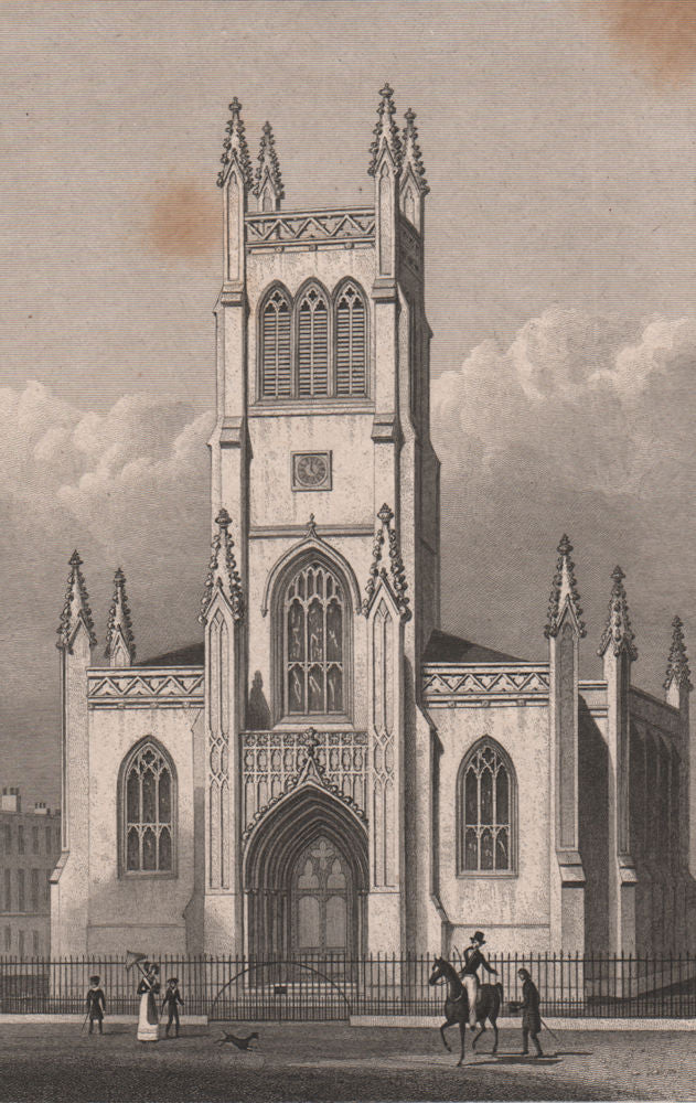 PENTONVILLE. St. Mark the Evangelist. London. SHEPHERD 1828 old antique print